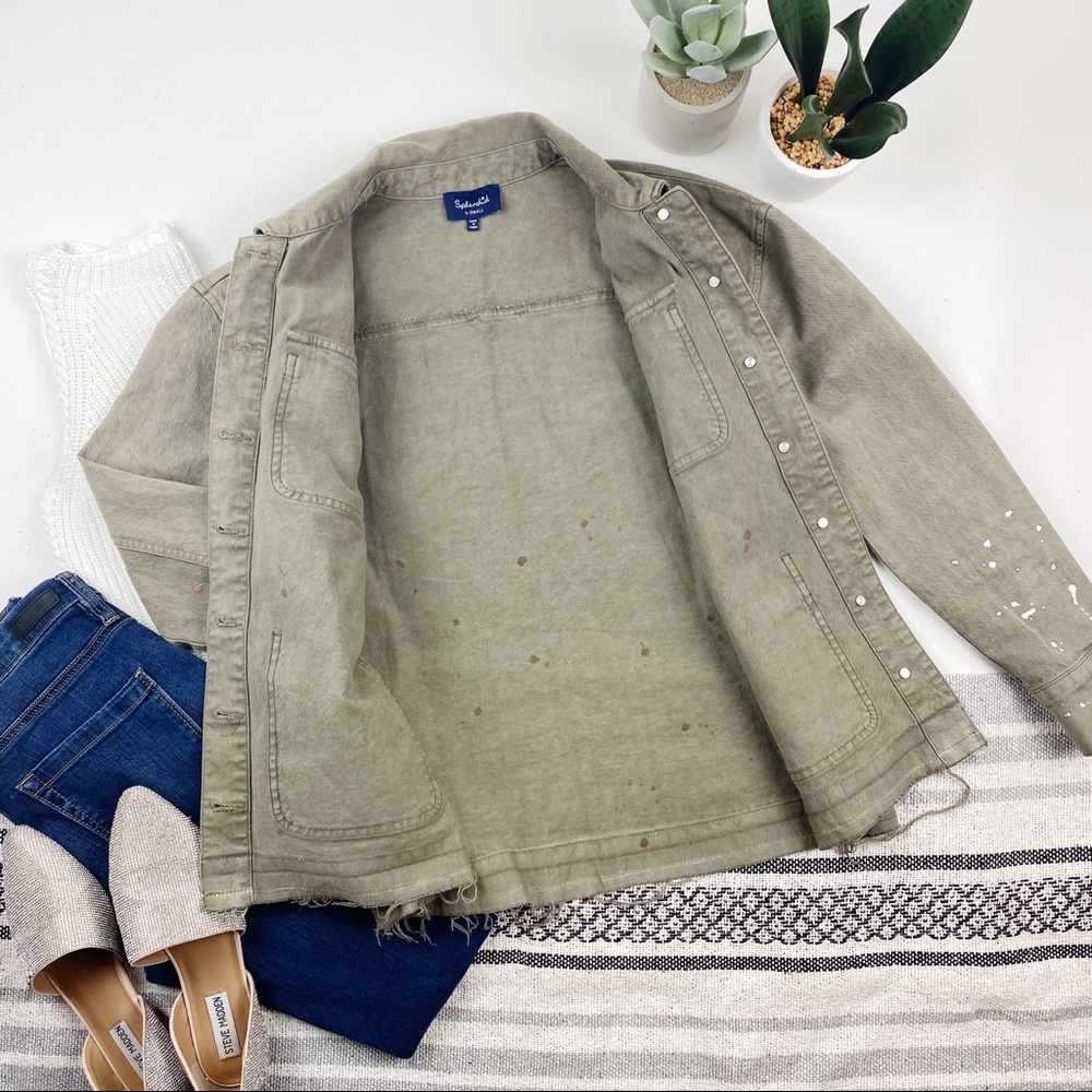 SPLENDID Green Distressed Olive Green Jacket XS - Picture 5 of 5